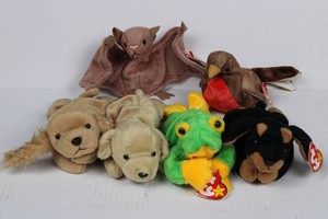 Vintage Ty Beanie Babies Plush Animals (Lot of 6)