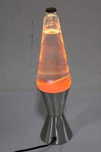Vintage Lava Lamp - Orange Wax, Silver-Tone Base
