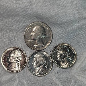 1965 Washington 25c, 3-1988 UNC Jefferson 5c