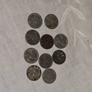 10-Steel Lincoln War Pennies 1c