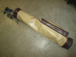 Vintage golf clubs in a bag