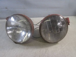 (CS) Pair of Vintage Tractor Headlamps with Brackets Rat Hot Rod