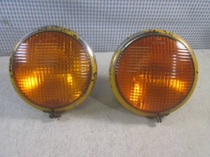 (CS) Pair of Vintage Amber HeadlightsFog Lights Rat Hot Rod KD855S LS385