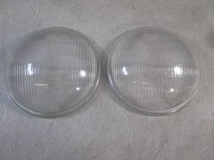 (F-0) Pair of 1938 Plymouth Headlight Glass Lenses