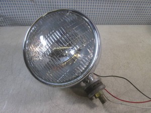 (F-0) Vintage Chrome Headlight Bucket Westinghouse Glass Lens