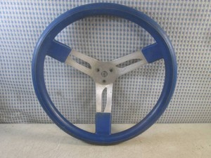(H-2) Blue Aluminum Racing Car Go-Cart Steering Wheel 15