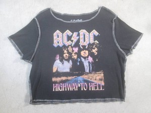 (RCK) ACDC Highway To Hell Cropped Band T-Shirt Size XL