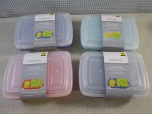 (CSB) 4 - 5-Packs of Meal Prep Rectangular 2-Compartment Food Containers with Lids