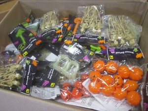 (G-1) Large Box Full of New Halloween Smalls Shelf Pulls  Overstock