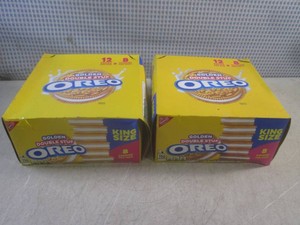 (B-1) 24 King Size 8 Cookie Packs of Golden Stuf Oreo Cookies 2 Boxes of 12