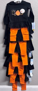 Lot of 6 Girls Cat & Jack Halloween Boo Shirt & Legging Sets - Size 18M