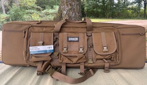 Savior Equipment 42in Vintage Double Rifle Bag - Tactical Padded Soft Case (Brown)