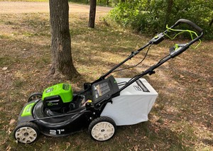 Greenworks 80V 21 Electric Self-Propelled Lawn Mower with 2 Batteries & Chargers