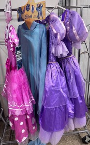 Lot of 4 Kids Halloween Costumes (Size 78) - 1 Stitch, 1 Minnie Mouse & 2 Tangled Dresses
