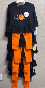 Lot of 10 Girls Cat & Jack Halloween Boo Shirt & Legging Sets - Size 2T
