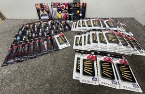 Large Lot of Halloween Makeup Glitter Sticks, Vampire Blood Kits, Glitter Gel, Fantasy Ears Kit, Creepy Clown Kit, Face Paint