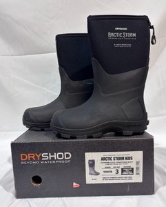 Dryshod Arctic Storm Kids Extreme Cold Winter Boots (Black) - Size 3