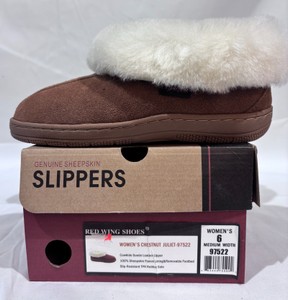 Womens Red Wing Juliet Cowhide Suede Slippers (Chestnut) - Size 6