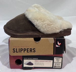 Womens Red Wing Chocolate Scuff Cowhide Suede Slippers - Size Small (5-6)