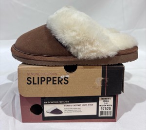 Womens Red Wing Chocolate Scuff Cowhide Suede Slippers - Size Small (5-6)