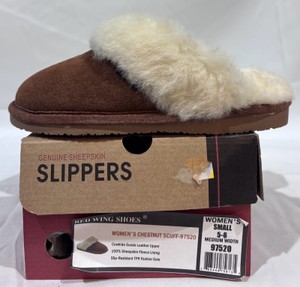 Womens Red Wing Chocolate Scuff Cowhide Suede Slippers - Size Small (5-6)