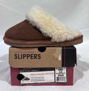 Womens Red Wing Chocolate Scuff Cowhide Suede Slippers - Size Small (5-6)