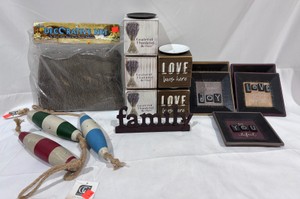 Lot of Home Decor Lure Decor, Decorative Net, Pillar Candle Holders, Decorative Plates