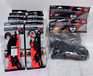 Large Lot of Bungee Safety Flags and Bungee Cords with Toggle Balls