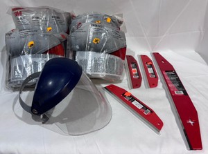 Lot of 5 3M Full Face Shields and 4 Painters Trim Guards