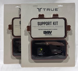 Lot of 2 True Dav Support Kits Bottle Opener, Flipper Knife, Keychain Multi-Tool, Water Resistant Case