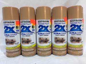 Lot of 5 Painters Touch 2x Spray Paint (Khaki) - Gloss Finish