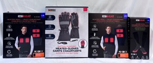 Lot of Heated Clothing 2-32 Degrees Rechargeable Heated Vests, 1 Pair 32 Degrees Rechargeable Battery Powered Heated Socks, 1 Pair Mobile Warming Heated Gloves - Size L