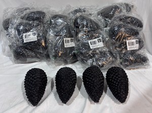 Large Lot of Vickerman 7 Black Matte & Glitter Pinecone Ornaments
