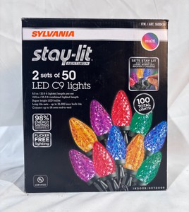 Sylvania Stay-Lit 2 Sets of 50 LED C9 Lights