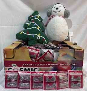 Large Lot of Ornament Hooks and 2 Throw Pillows (Tree & Snowman) & Other Miscellaneous Christmas Items