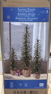 Set of 3 Alpine Trees with 220 LED Lights