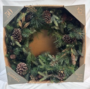 30in Pre-Lit LED Battery Operated Twinkle Light Christmas Wreath