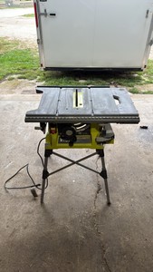 Ryobi 10-Inch Table Saw with Metal Stand & Blade Adjustment Controls
