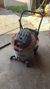 RIDGID 16-Gallon Shop Vacuum with Attachments & Wheeled Cart - Tested, Works