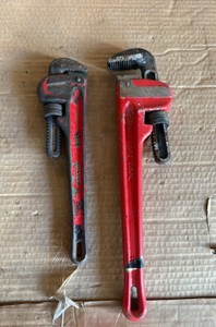 Pair of 18-Inch & 14-Inch Adjustable Pipe Wrenches
