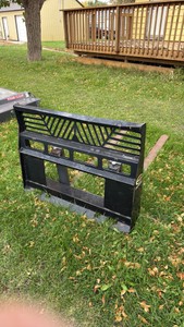Quick Attach Pallet Forks with Steel Backrest - Skid Steer Attachment