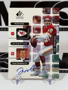 Joe Montana Auto 1999 Upper Deck SP Signature Edition Performances #J9A Football Card