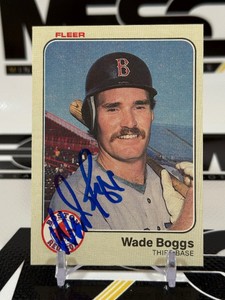 Wade Boggs Auto RC 1983 Fleer #179 Rookie Vintage Baseball Card