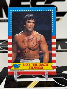 Ricky The Dragon Steamboat Auto 1987 Titan Sports #21 Wreatling Stars Trading Card