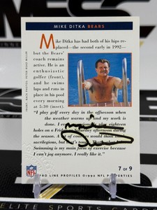 Mike Ditka Auto 1992 Pro Line Profiles #7 Chicago Bears Football Card Certified Authentic Auto