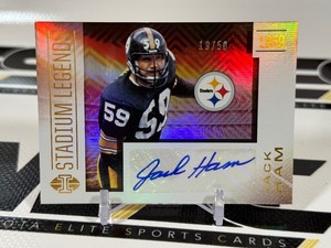 Jack Ham Auto 50 2020 Illusions Stadium Legends #SL5 Numbered 1950 Pittsburgh Steelers Football Card
