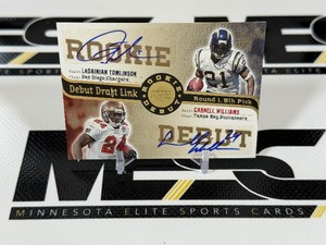 Ladainian Tomlinson  Carnell Williams Dual Auto RC 2006 Upper Deck Rookie Debut Draft Link #DDL-28 Football Card