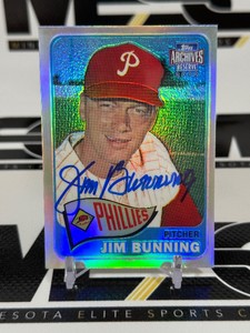 Jim Bunning Auto 2002 Topps Archives Reserve Reprint #59 Baseball Card