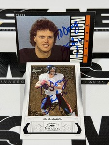 Jim McMahon 2 Auto Cards 1985 Topps and 2009 Donruss Classica Chicago Bears Football
