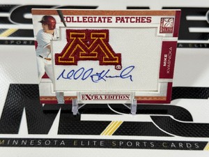 Mike Kvasnicka Auto 125 University of Minnesota Collegiate Patches 2010 Donruss Elite Extra Edition #MK Baseball Card Numbered 030125
